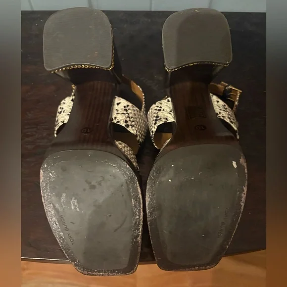 TORY BURCH RUBY SLINGBACK PUMP SANDAL ASPEN PRINTED SNAKE LEATHER - Picture 5 of 6